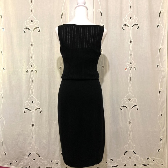 Gorgeous Elegant Elie Tahari Knit Dress, Black, Wool, Midi, Size P - Picture 7 of 9